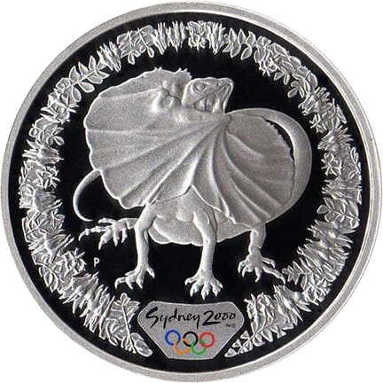 Australia 5$ Sydney Agama 31.635g Ag.999 2000