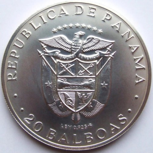 Panama 20 balboa Simon Bolivar 1974 119,88 Ag.999