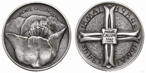 MEDAL MONTE CASSINO 1944 - 1984 51 g Ag.925