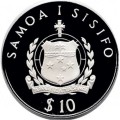 Samoa i Sisifo 10 $ 25-lecie Światowego Funduszu na rzecz przyrody 1986 31,47 g Ag.925