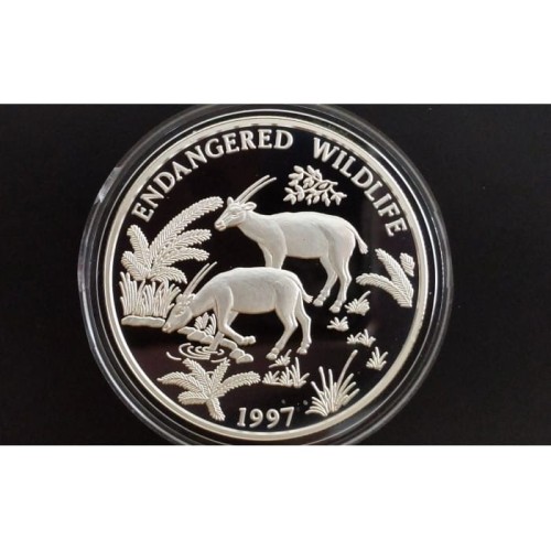 Laos 1000 kipów Saola wietnamska 1997 Ag.925 31,47g