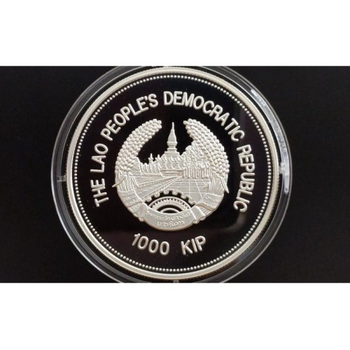 Laos 1000 kipów Saola wietnamska 1997 Ag.925 31,47g