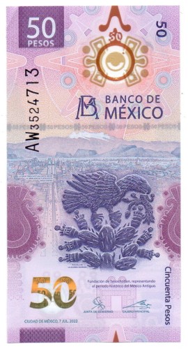 Meksyk 50 Peso aksolotl 2022 P-133c.2
