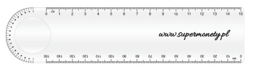 LINIJKA 15cm LUPA + KĄTOMIERZ Supermonety.pl