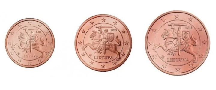 Euro set Litwa zestaw menniczy 1,2,5 cent 2015