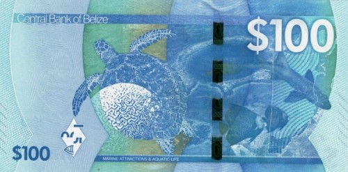 Belize 100 dolarów żółw 2025 P-78