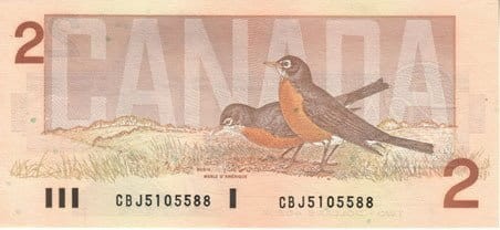 Kanada 2$ Rudziki 1986 P-94c