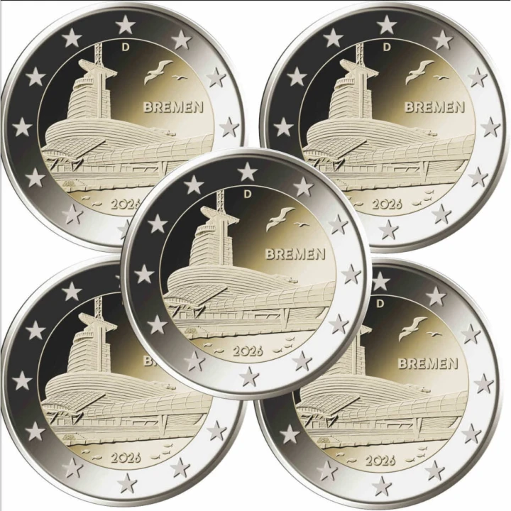 2 euro Niemcy x5 Brema Klimhaus 2026 ADFGJ