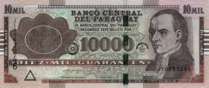 Paragwaj 10 000 guarani Konferencja 1811 2022 P-238Ac