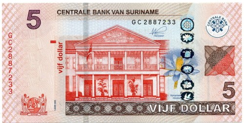 Surinam 5 $ Willa 2020 P-162c