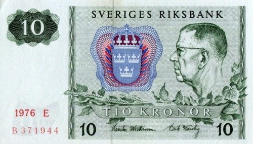 Szwecja 10 koron Śnieżynka 1976 P-52d