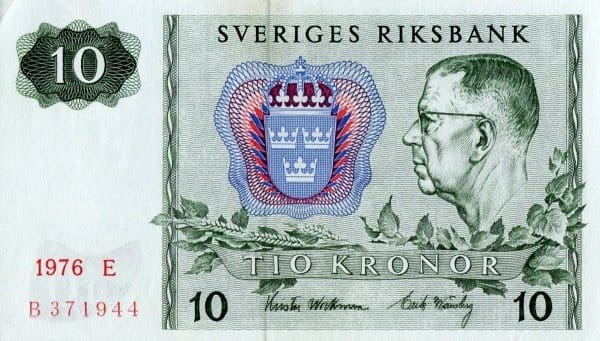 Szwecja 10 koron Śnieżynka 1976 P-52d