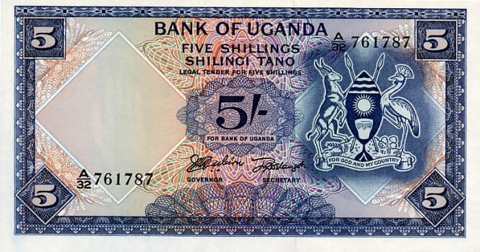 Uganda 5 szylingów Krajobraz 1966 P-1