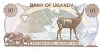 Uganda 10 szylingów Antylopa 1973 P-6c