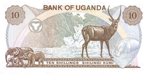 Uganda 10 szylingów Antylopa 1973 P-6c