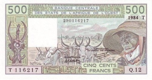 Togo - Afryka zach. 500 CFA Bydło 1984 P-806 Tg