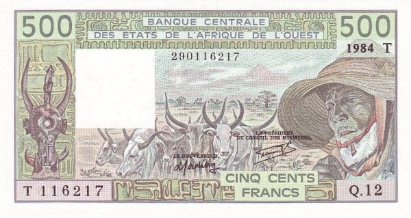 Togo - Afryka zach. 500 CFA Bydło 1984 P-806 Tg