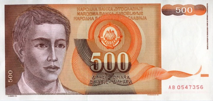 Jugosławia 500 dinarów Góry 1991 P-109