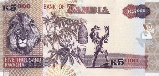 Zambia 5000 kwacha 2011 P-45f