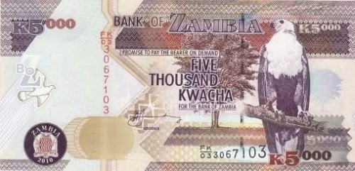 Zambia 5000 kwacha 2011 P-45f