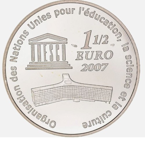 Francja 1.5 € Wielki Mur 2007 22.2 g  Ag.900
