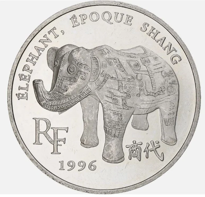 Francja 1.5 € Słoń z dynastii Shang 1996 22.2 g  Ag.900