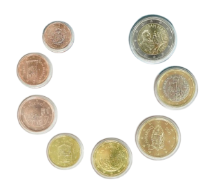 Euro set San Marino x8 zestaw menniczy 2021 bez foldera