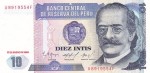 Peru 10 intis Ricardo Palma 1986 P-128a.2