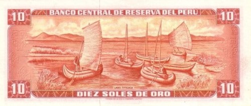Peru 10 soles Tititaka żaglówki 1971 P-100b.2