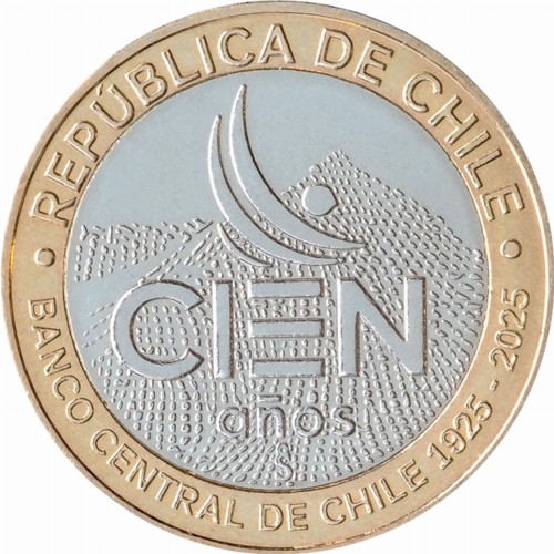 Chile 100 peso 100 lat Banku 2025