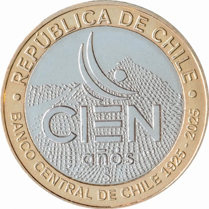 Chile 100 peso 100 lat Banku 2025