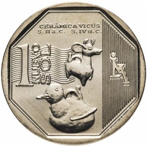 Peru 1 sol Ceramika Vicus 2015