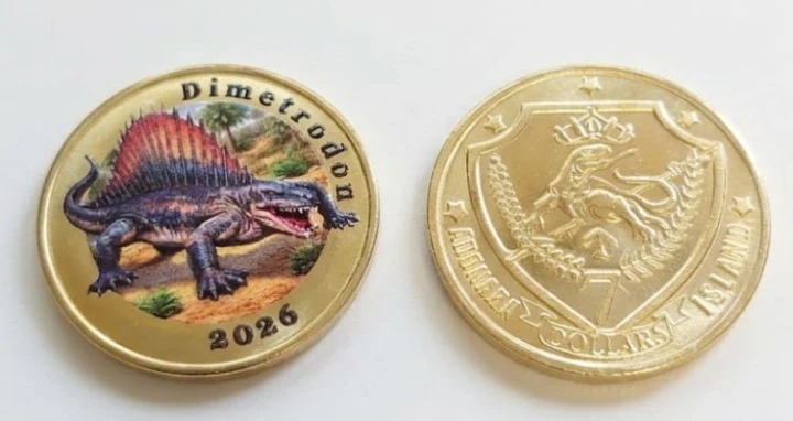 Indonezja Adonara 7 $ Dinozaury - Dimetrodon 2025