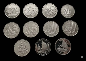 Zestaw 5 Marynistyka x 11 293.15655g Ag.1000