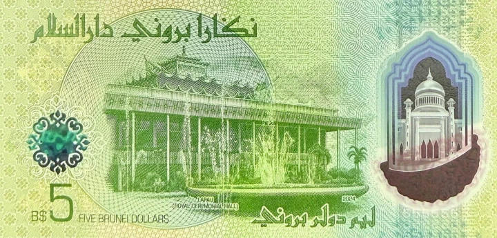 Brunei 5 ringgit Curcuma Longa 2024 P-42a