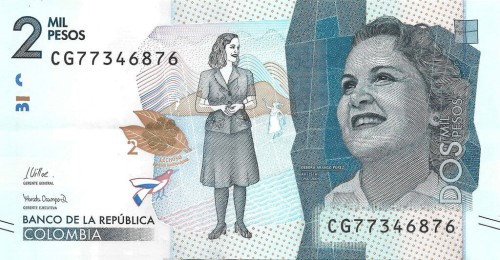 Kolumbia 2000 peso Ptaki 2023 P-458j