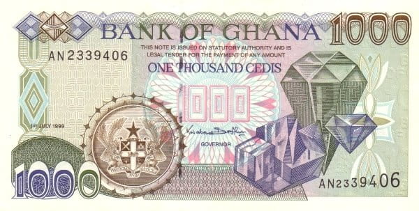 Ghana 1000 cedis Diamenty 1999 P-32d