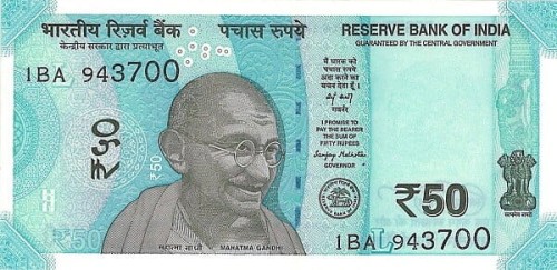 Indie 50 rupii Ghandi/Hampi 2025 P-111i.L