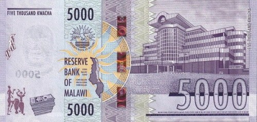 Malawi 5000 MK Tama Bank centralny 2024 P-71d