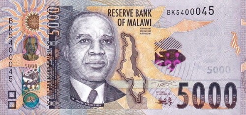 Malawi 5000 MK Tama Bank centralny 2024 P-71d