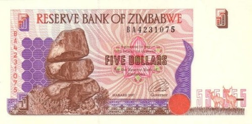 Zimbabwe 5 Z$ Kamienie 1997 p-5