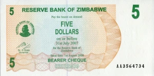 Zimbabwe 5 Z$ Harare 2006 p-38