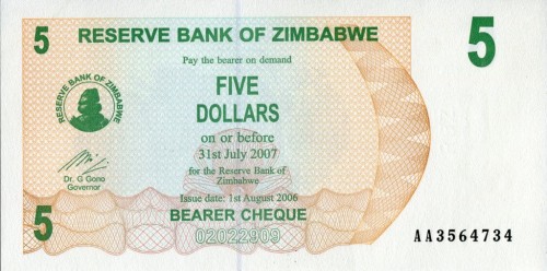 Zimbabwe 5 Z$ 2006 p-38