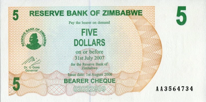 Zimbabwe 5 Z$ 2006 p-38