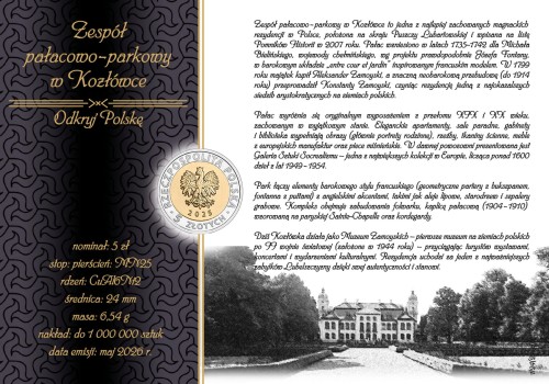 Blister Zespół pałacowo-parkowy w Kozłówce 2026 nr 23 + kapsel