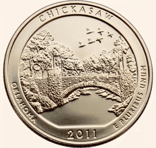 USA 25 c Park Narodowy Chickasaw 2011 nr10 24K Au
