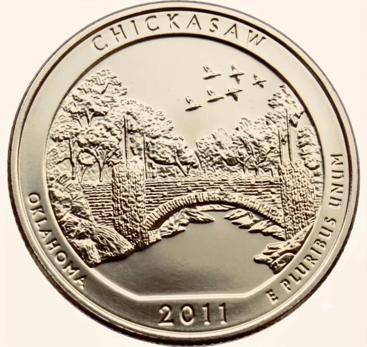 USA 25 c Park Narodowy Chickasaw 2011 nr10 24K Au