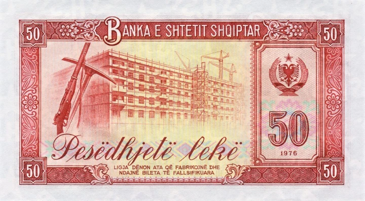 Albania 50 leków Skanderbeg, wojsko 1976 P-45a