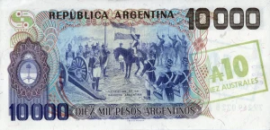Argentyna 10 australes Flaga 1985 P-322c