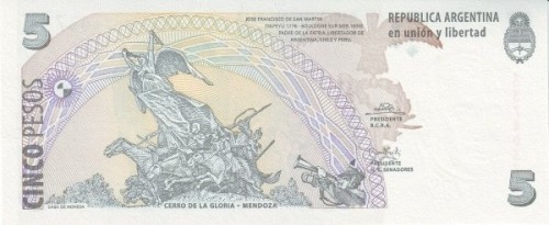 Argentyna 5 peso Jose de San Martin 2003 P-353a
